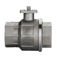 Art. 703: 2-piece body ball valve, stainless steel, threaded connection, ISO direct mounting