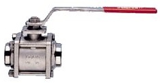 Art. 712: 3-piece body stainless steel ball valve, butt welded connection, 